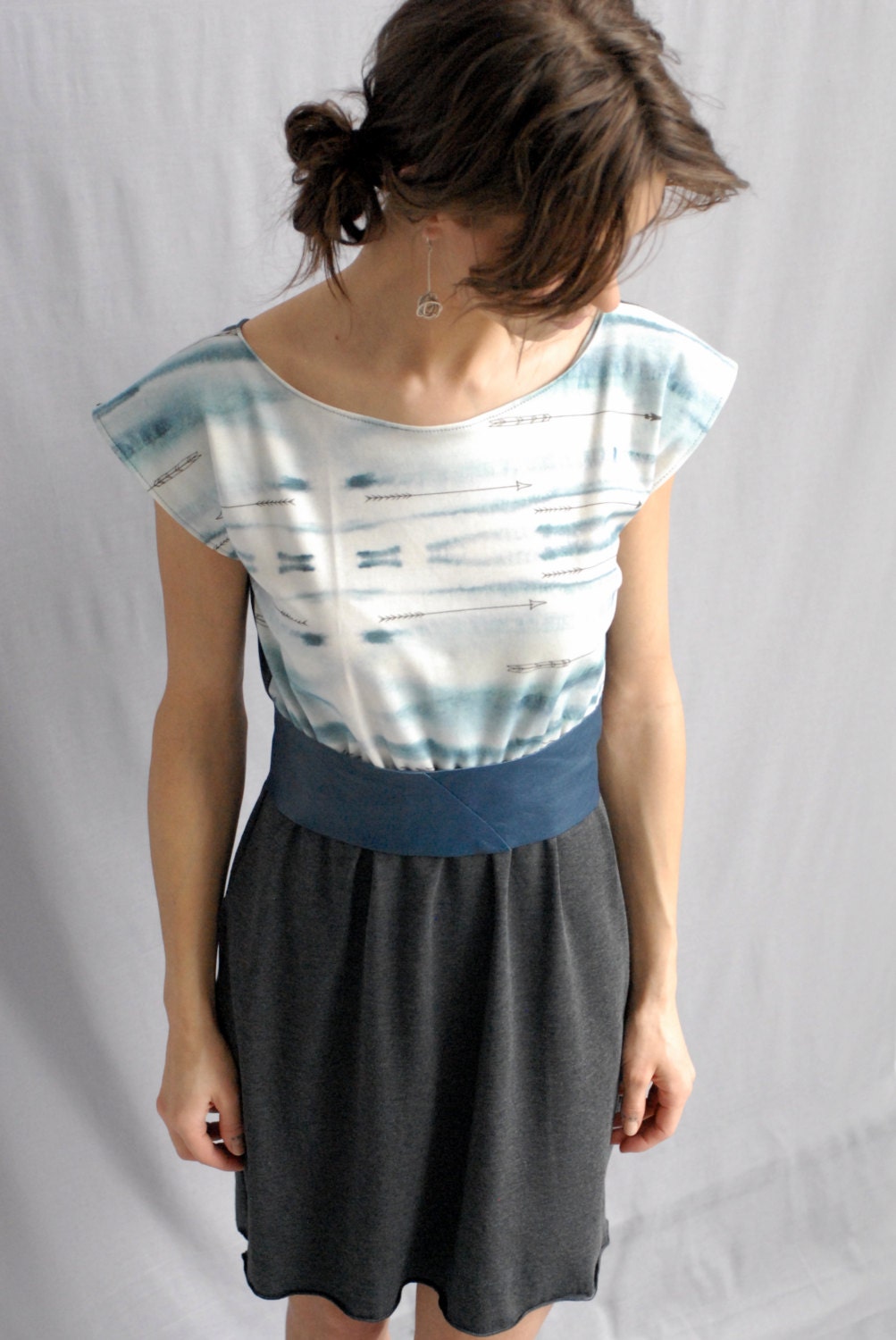 Take Flight dress with arrows & water colour Free shipping