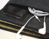 Rugged Men's MacBook Pro 13 or 15 inch Case Laptop Cover Zipper Retina Display Outer Pocket Handmade Padded Sleeve - Black Denim - fernfiddlehead