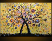 Amy Giacomelli Painting Landscape Original Large Abstract Modern Contemporary Trees ... 24 x 36 .. Flowering Tree