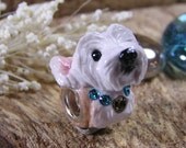 Westie - West Highland White Terrier Polymer Clay Dog European Bead with Crystals - NanjoDogz beads