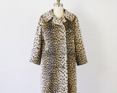 Vintage Faux Leopard Coat by Safari - L