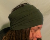 All In One Accessory - Hair Wrap - Hair Scarf - Neck Tie - Turban - Scarf - Sash -  Army Green Goddess or MAN Wrap