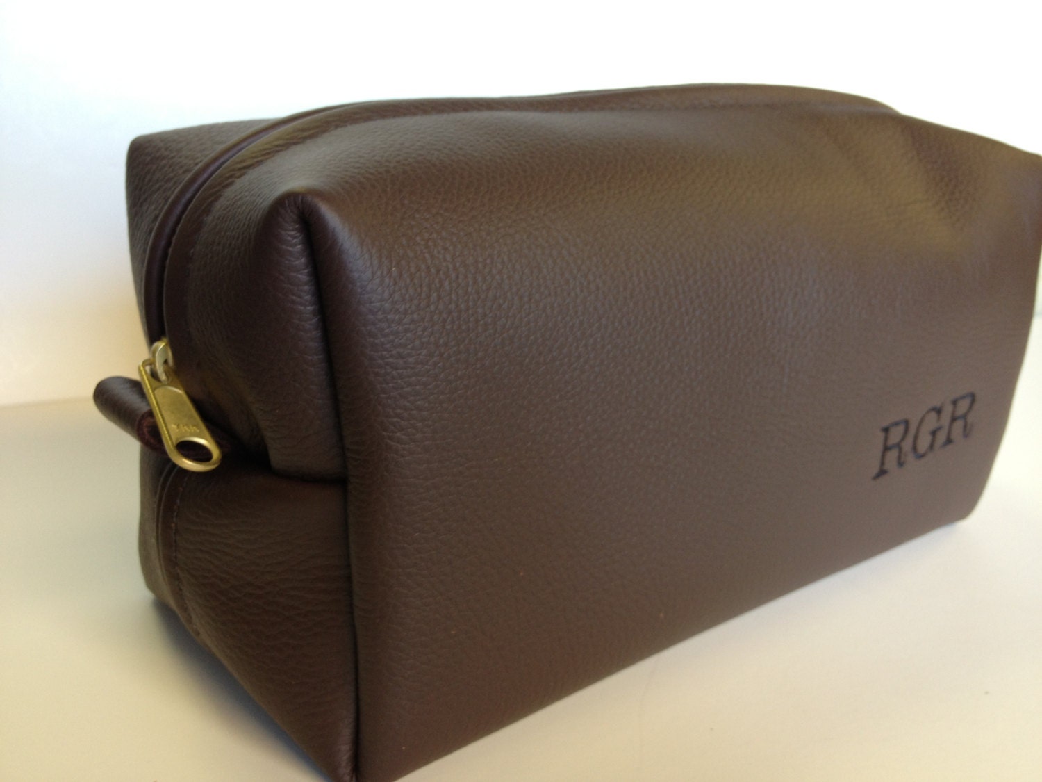 Groomsman Gift Personalized Dark Chocolate Leather HANDMADE Toiletry Case Bag for Wedding Party Groomsman Groomsmen Gifts Groom Bestman Gift