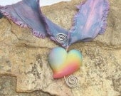 Handmade Heart Bead - Over The Rainbow