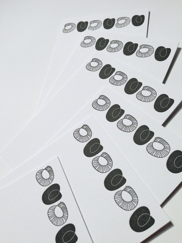 Black pattern III, letterpress notecards
