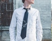 Mens Necktie. Screen Print Paper Airplane Design