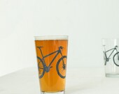 4 mountain bike pint glasses, charcoal gray bicycle