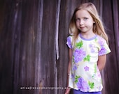Easy Tshirt pattern 6-12 for girls PDF sewing pattern and knit sewing tutorial ruffle t shirt Instant Download