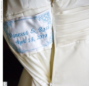 Wedding Dress Label Tag With Decorative Border