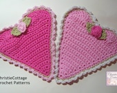 Heart Washcloth, Crochet Pattern, PDF 014