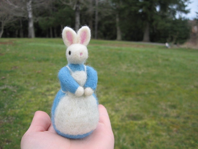 Needle Felted Bunny Lady Miss Lucy Wool Figure