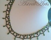 AstralArts- Lucky Green Glass Lace Necklace