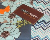 Novella Collection Modern Cotton Fat Quarter FQ Bundle 2 prints Navy Turquoise Chevron Floral Birds Quilting Sewing