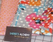 Field Study and Flea Market Fancy Collection Modern Cotton Fat Quarter FQ Bundle 2 prints Pink Orange Gray Floral Dots Quilting Sewing