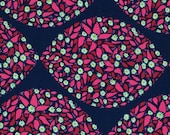 Anna Maria Horner Field Study Collection Mind's Eye Cotton Fabric by the yard Jazz Blue Pink Flowers