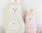 Waldorf Toy, Eco Kids Toy, Soft Bunny Rabbit Doll,  Momma and Baby, Natural, Eco-Friendly Baby Shower Toy
