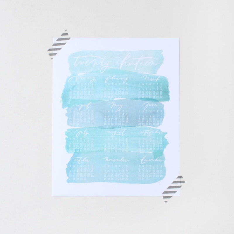 8x10 / 2013 watercolor swash calendar
