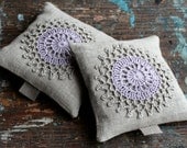 Lavender sachets -- crochet motif -- set of 2