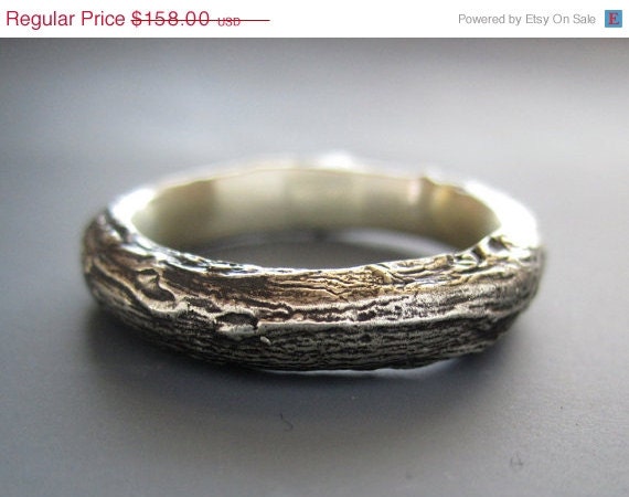 Men's Willow twig ring, sterling silver, made to order, your size