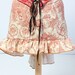 SALE-Red Toile Mini Length Stagecoach Skirt - Made in breathable upholstery cotton