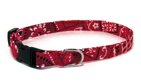 XS Dog Collar - Red Bandana - Size X Small Miniature Teacup