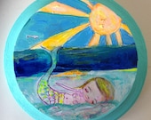 mermaid - UNDER THE SUN - mixed media by Mindy Lacefield