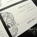 Day of the Dead Invitation Set in Pink, Charcoal gray and Ecru