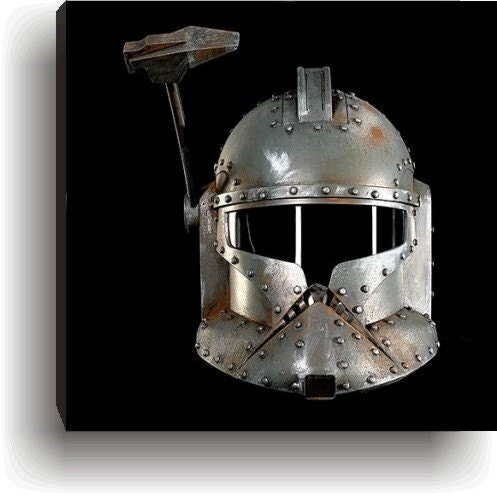 Steampunk Army Military Clone Trooper  Helmet Canvas Art  Print Star Wars