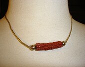 SEVENTIES LOVE - vintage 1970s liquid silver short choker hippie necklace