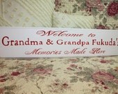 Welcome to Grandma and Grandpa Custom Family Est.  Personalized Sign Perfect Gift