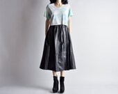80s art cloud print cropped v neck t shirt top / s