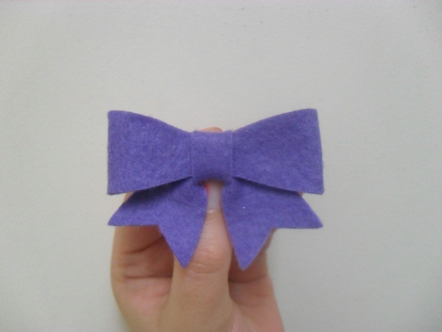 Purple Classic Felt Bow Clip