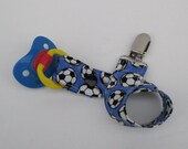 Fabric Pacifier - Toy -  Clip  - Soccer - Sport