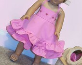 American Girl Doll Clothes 18" doll vintage heirlom twirl dress - Aude Pink