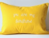 Monogrammed Pillow Cover - You Are My Sunshine - 12 x 16 - Nursery Decor - Dorm Decor - Baby Shower - Wedding - Bridal