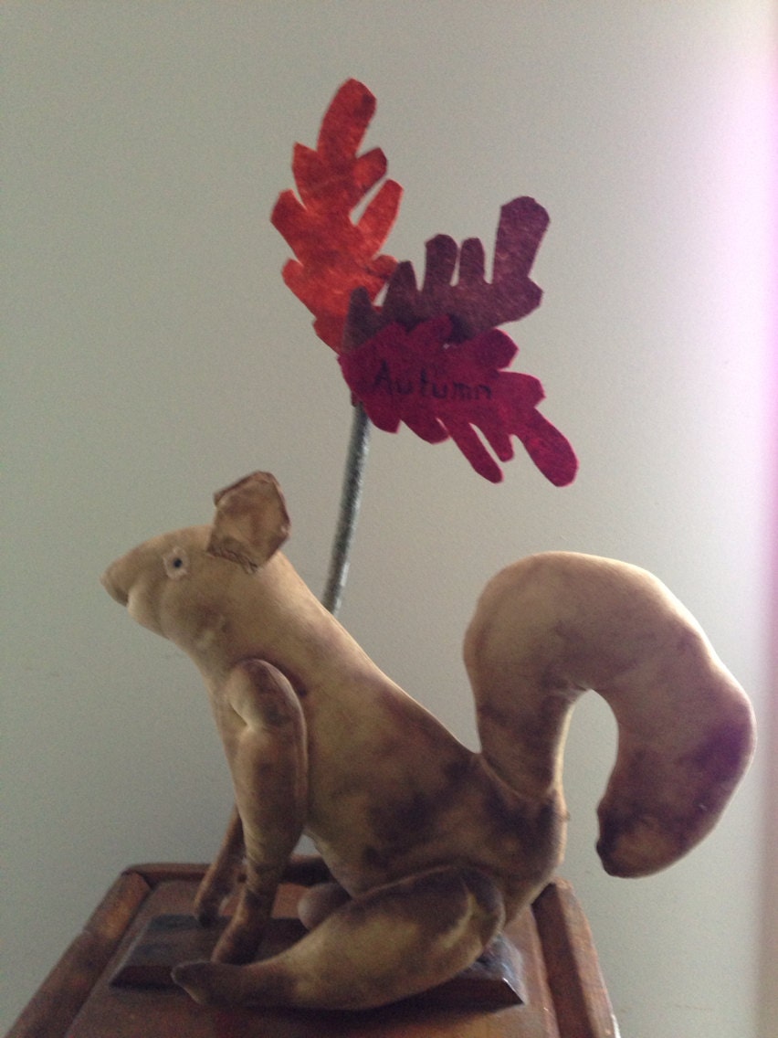 Primitive Autumn Squirrel-ready to ship