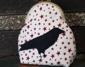 Primitive Black Crow Silhouette Coin Purse