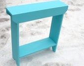 Console Table Wood Shoe Storage Wooden Narrow Table Beach Coastal Seaside Painted Furniture Mudroom Entryway Hall Table Marine Beach Blues