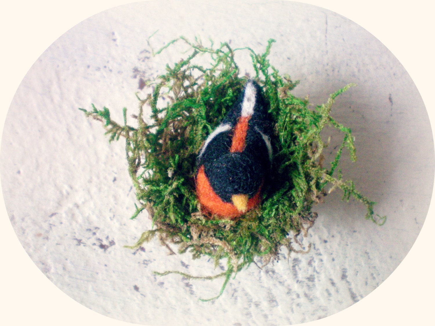Miniature Felted Baltimore Oriole