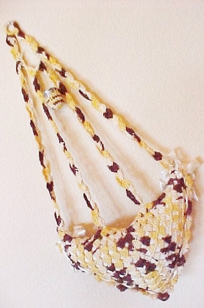 Vintage Crocheted Hanging Pincushion And Thimble Holder
