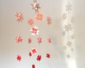 Baby Crib Mobile Hanging Origami Stars -'Milky Way' Ombre Pinks