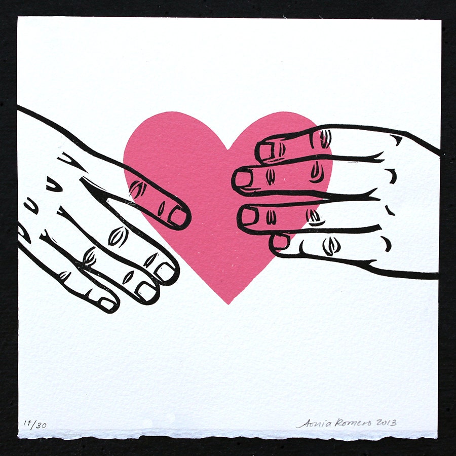 Hands Holding Heart Print