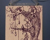 Post Industrial No. 1 - 8 x 10 steampunk faery decorative hanging tile - Mary Layton
