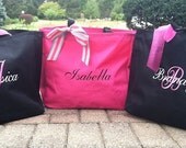 Bride Tote Bag Bridesmaid - Set of 8 plus 2 FG totes -