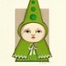 Oblio-- Original Painting Paper Cutting Contemporary Folk Art OOAK