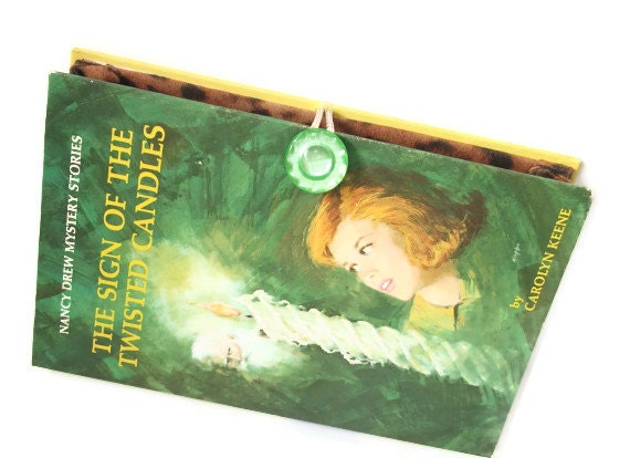 Book Purse Nancy Drew Sign of the Twisted Candles Book Clutch Vintage Handmade Bookpurse