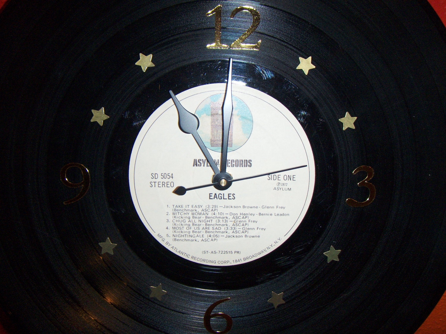 Vinyl Record Album Wall Clock - EAGLES - Recycled