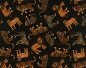 NEW Dan Morris, Jungleland, Jungle Cats Black Fabric - By the Yard