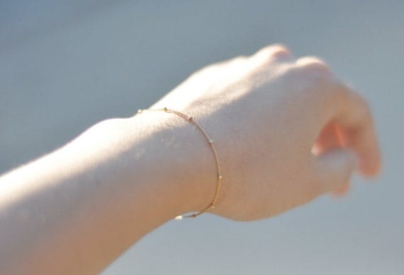 Satellite - thin gold fill bracelet - simple delicate jewelry