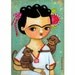 FRIDA Kahlo two MONKEYS portrait folk art PRINT of painting by tascha